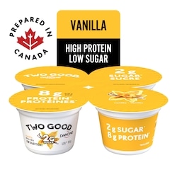 Two Good Low Sugar Yogurt, Vanilla, 8g of Protein