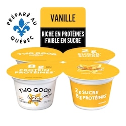 Danone Yogourt faible en sucre à la vanille, 2 g de sucre, 8 g de protéines 380 g, 1,31 $/100g