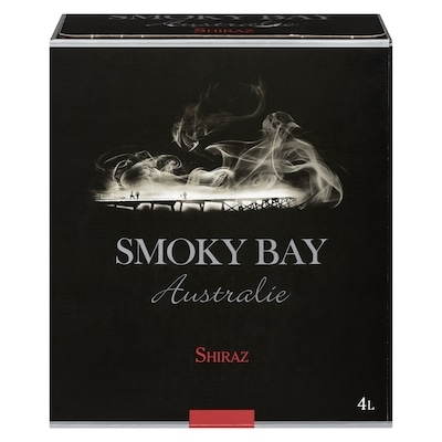 Smoky Bay Vin rouge shiraz (Pièce d’identité requise au moment du ramassage) 4 l, 1,25 $/100ml