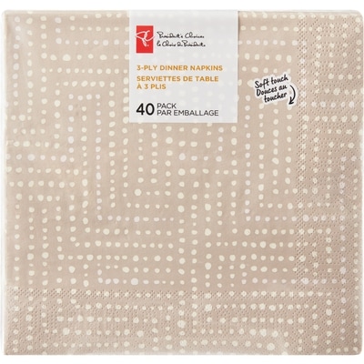 President's Choice 3-Ply Dinner Napkins, 40-Pack, Dots 40 ea, $0.13/1ea