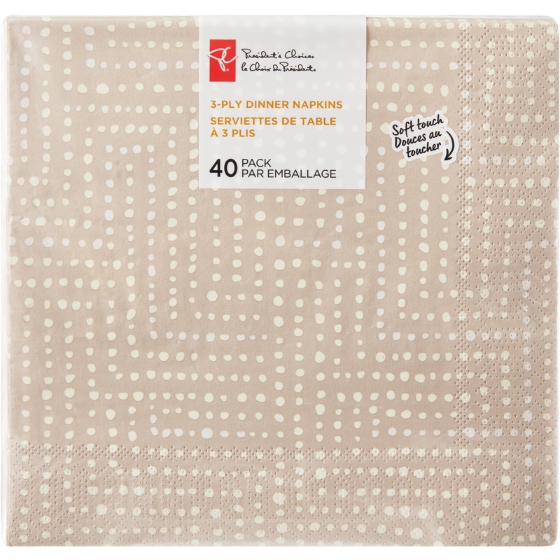 3-Ply Dinner Napkins, 40-Pack, Dots