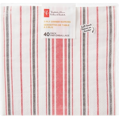 President's Choice Dinner Napkins, Striped 40 ea, $0.13/1ea