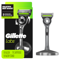 Gillette Labs with Exfoliating Bar Razor Handle, 1 Refill, 1 Stand