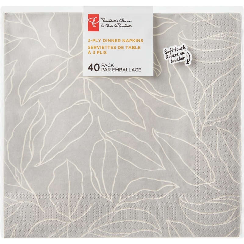 3-Ply Dinner Napkins, 40-Pack, Leaves