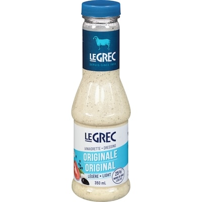 Le Grec Vinaigrette originale légère 350 ml, 1,37 $/100ml