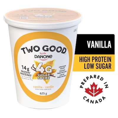 Danone Two Good Low Sugar Yogurt, Vanilla, 8g of Protein 625 g, $1.12/100g