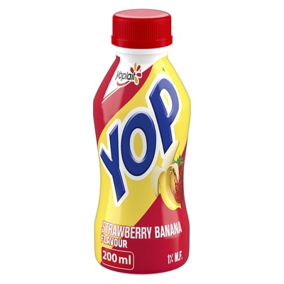 Yoplait Yop 1% Drinkable Yogurt, Strawberry Banana, Yogurt Drink 200 ml, $1.00/100ml
