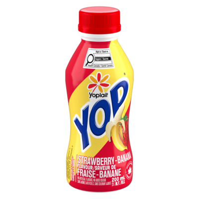 Yoplait Yop 1% Drinkable Yogurt, Strawberry Banana, Yogurt Drink 200 ml, $0.67/100ml