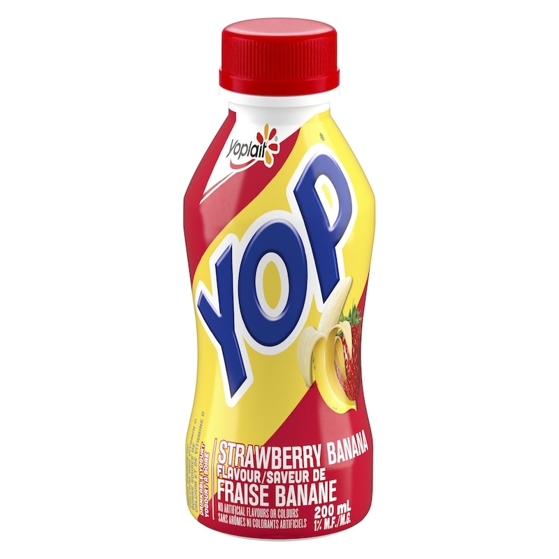 Yop 1% Drinkable Yogurt, Strawberry Banana, Yogurt Drink