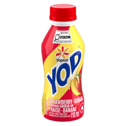 Yoplait Yogourt à boire Yop 1 %, fraise-banane, boisson au yogourt 200 ml, 0,50 $/100ml