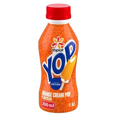 Yoplait Yop 1% Drinkable Yogurt, Yogurt Drink, Orange 200 ml, $1.00/100ml