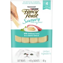 Purina Fancy Feast Savoury Purée Naturals with Natural Tuna, Cat Treats 40 g, $8.73/100g