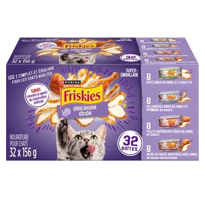 Purina Friskies délicieuse dinde nourriture humide pour chats emballage assorti 4.99 kg, 0,58 $/100g