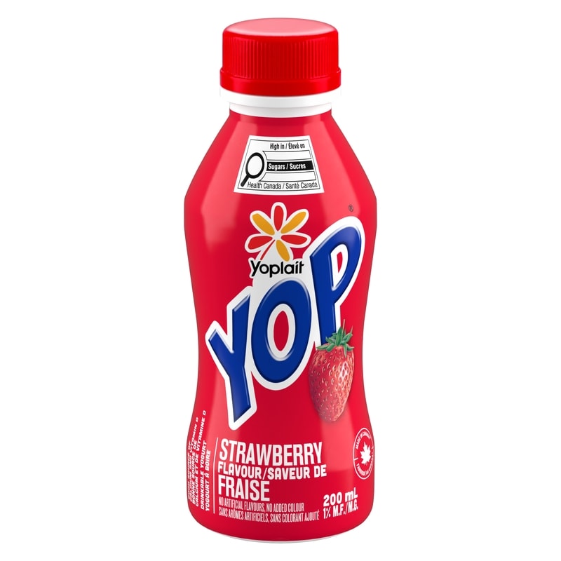 Yoplait Yop 1% Drinkable Yogurt, Strawberry, Yogurt Drink - 200 ml