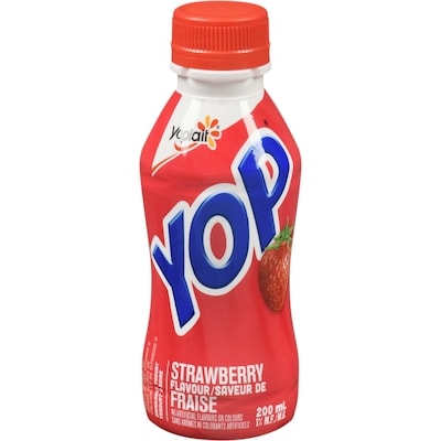Yoplait Yop 1% Drinkable Yogurt, Strawberry, Yogurt Drink 200 ml, $0.75/100ml