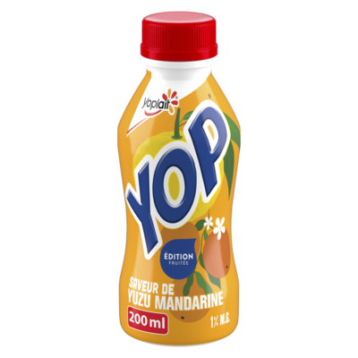 Yoplait Yogourt à boire Yop 1 %, fruité, boisson au yogourt Litche Peche 200 ml, 1,00 $/100ml