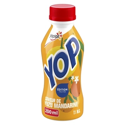 Yoplait Yogourt à boire Yop 1 %, fruité, boisson au yogourt Litche Peche 200 ml, 1,00 $/100ml