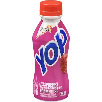 Yoplait Yop 1% Drinkable Yogurt, Raspberry, Yogurt Drink 200 ml, $0.75/100ml