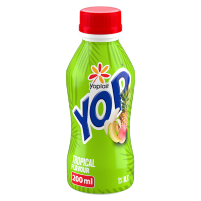 Yoplait Yop 1% Drinkable Yogurt, Tropical, Yogurt Drink 200 ml, $0.65/100ml