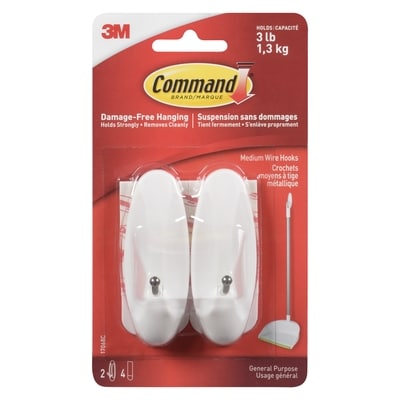 3M Medium Wire Hooks 1 ea, $6.00/1ea