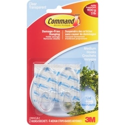 3M Medium Hook, Clear 2-Pack 1 ea, $7.00/1ea