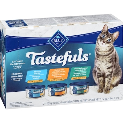 Tastefuls nourriture naturelle pour chat adultes en pâté 12 boîtes assorties