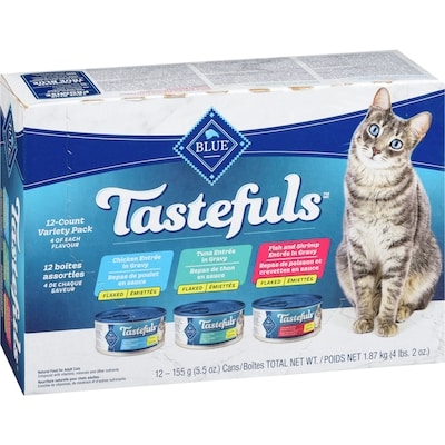Tastefuls Natural Food For Adult Cats 12-Count Variety Pack Flaked