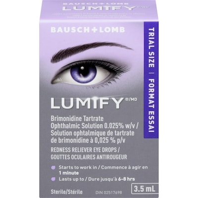 Bausch & Lomb Gouttes oculaires antirougeur format essai 3.5 ml, 599,71 $/100ml
