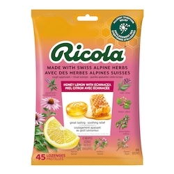 Ricola Pastilles contre la toux Miel, citron et échinacée avec menthol – 45 unités 45 ea, 0,19 $/1ch