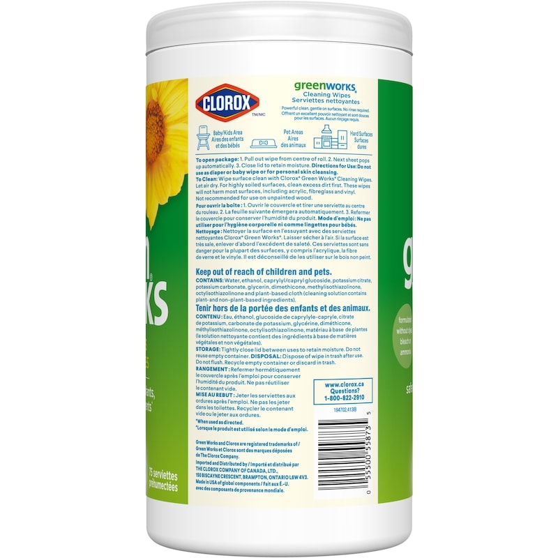 Green Works Cleaning Wipes Unscented