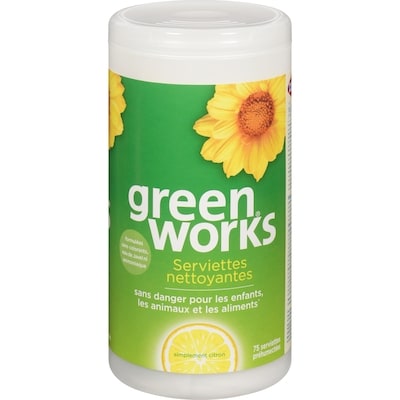 Clorox Green works serviettes nettoyantes simplement citron 75 ea, 0,12 $/1ch