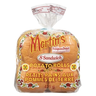 Martin Potato Rolls Sandwich Rolls 425 g, $1.88/100g