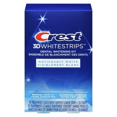 Crest Whitestrips Noticeably White At-Home Teeth Whitening Kit, 10 Treatments 10 ea, $2.50/1ea