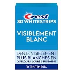 Crest Ensemble de blanchiment des dents à domicile 3D Whitestrips Visiblement blanc, 10 traitements 10 ea, 2,00 $/1ch