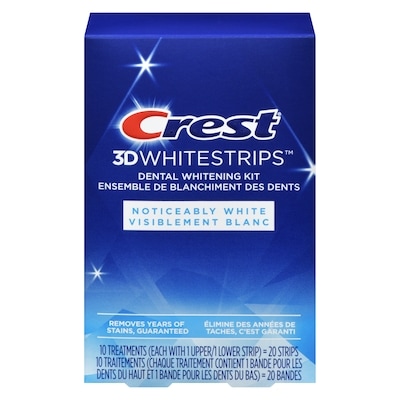 Crest Ensemble de blanchiment des dents à domicile Whitestrips Visiblement blanc, 10 traitements 10 ea, 3,20 $/1ch