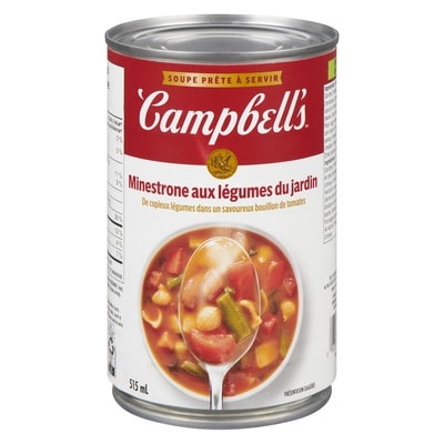 Campbell’s Soupe minestrone aux légumes du jardin prête à déguster 515 ml, 0,43 $/100ml