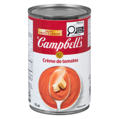 Campbell’s Crème de tomates prête à déguster 515 ml, 0,49 $/100ml