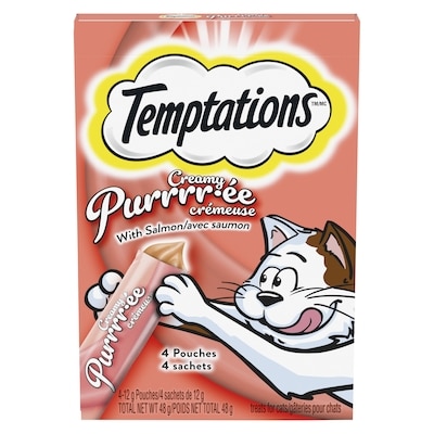 Temptations CREAMY PURRRR-ÉE Cat Treats, Salmon 48 g, $7.90/100g