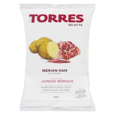 Torres Selecta Premium Potato Chips, Iberian Ham Flavoured 150 g, $6.33/100g