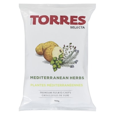 Torres Selecta Premium Potato Chips, Mediterranean Herbs Flavoured 150 g, $7.33/100g