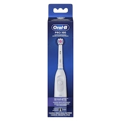 Oral-B Pro 100 3d White, Battery Toothbrush, White