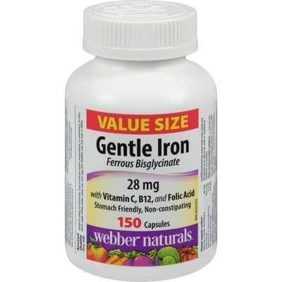 Webber Naturals Gentle Iron 28 Mg Value Size 150 ea, $0.07/1ea