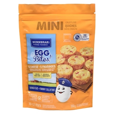 Burnbrae Farms Egg Bites! Mini Crustless Quiches Snack Size 336 g, $1.93/100g