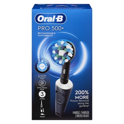 Oral B Pro 500+ Rechargeable Toothbrush 1 ea, $59.99/1ea