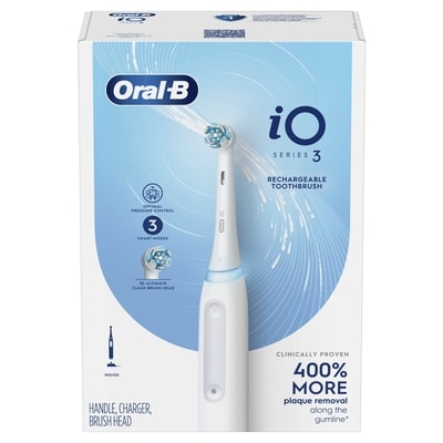 Oral B iO Series 3 Electric Toothbrush with (1) Brush Head, Rechargeable, White 1 ea, $109.99/1ea