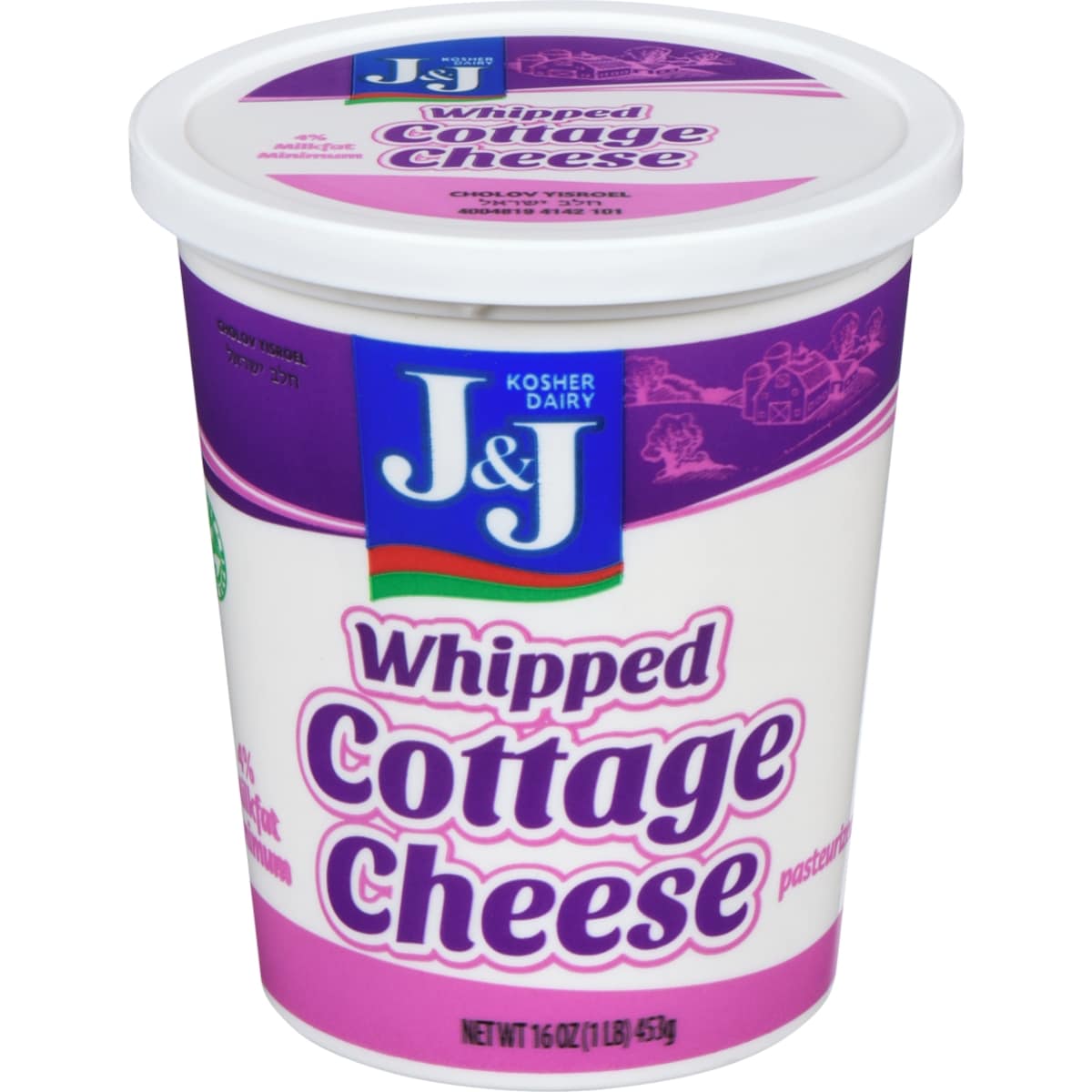 J and J Whipped Cottage Cheese 4% Milkfat Minimum 454 g, $2.53/100g
