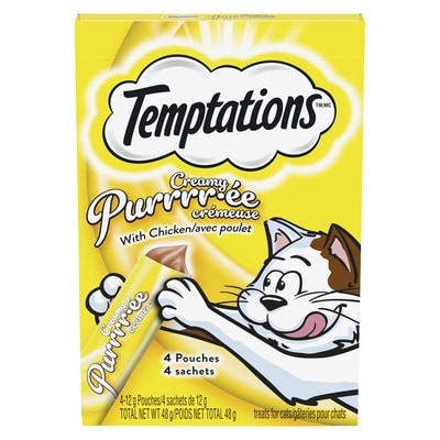 Temptations CREAMY PURRRR-ÉE Cat Treats, Chicken 48 g, $7.27/100g