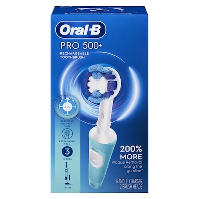 Oral B Pro 500+ Rechargeable Toothbrush 1 ea, $59.99/1ea