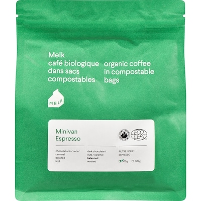 Melk Minivan espresso café biologique 300 g, 8,33 $/100g