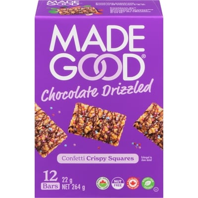 Made Good Chocolate Drizzled Crispy Squares 22 g, $49.95/100g